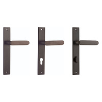 Iver Bronte Door Lever Handle on Rectangular Backplate Signature Brass