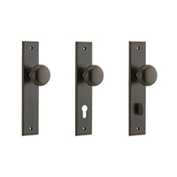 Iver Cambridge Door Knob on Chamfered Backplate Signature Brass
