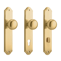 Iver Cambridge Door Knob on Shouldered Backplate Brushed Brass