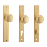 Iver Cambridge Door Knob on Rectangular Backplate Brushed Brass