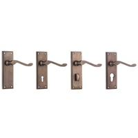 Tradco Camden Lever Door Handle on Rectangular Backplate Antique Brass - Customise to your needs