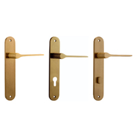 Iver Como Door Lever Handle on Oval Backplate Brushed Brass