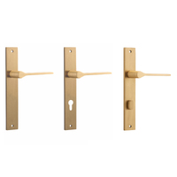 Iver Como Door Lever Handle on Rectangular Backplate Brushed Brass