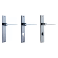 Iver Como Door Lever Handle on Rectangular Backplate Brushed Chrome
