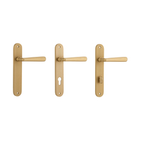 Iver Copenhagen Door Lever Handle on Oval Backplate Brushed Brass