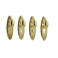 Tradco Fitzroy Door Knob on Backplate Polished Brass