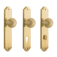 Iver Guildford Door Knob on Shouldered Backplate Brushed Brass
