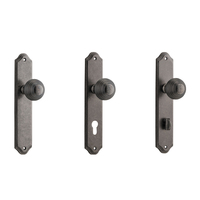Iver Guildford Door Knob on Shouldered Backplate Distressed Nickel