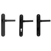 Iver Helsinki Door Lever Handle on Oval Backplate Matt Black