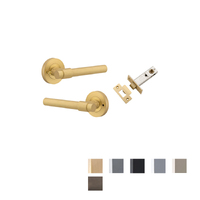 Iver Helsinki Door Lever Handle on Round Rose Inbuilt Privacy