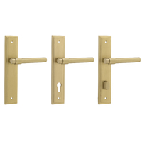 Iver Helsinki Door Lever Handle on Stepped Backplate Brushed Gold PVD