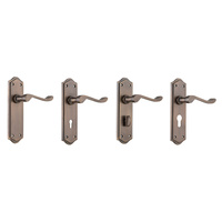 Tradco Henley Lever Door Handle on Shouldered Backplate Antique Brass - Customise to your needs