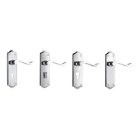 Tradco Henley Lever Door Handle on Shouldered Backplate Chrome Plated - Customise to your needs
