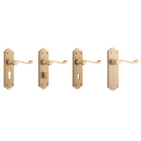 Tradco Henley Lever Door Handle on Shouldered Backplate Satin Brass - Customise to your needs