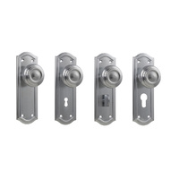 Tradco Kensington Door Knob on Backplate Satin Chrome