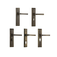 Tradco Menton Lever Door Handle on Long Backplate Antique Brass - Customise to your needs