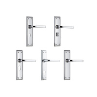 Tradco Menton Lever Door Handle on Long Backplate Chrome Plated