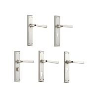 Tradco Menton Lever Door Handle on Long Backplate Satin Nickel