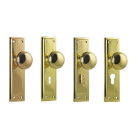 Tradco Milton Knob on Long Backplate Polished Brass