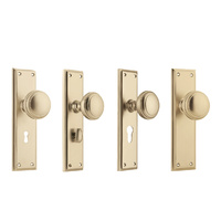 Tradco Milton Knob on Long Backplate Satin Brass - Customise to your needs