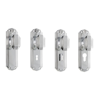 Tradco Napier Art Deco Door Knob on Backplate Chrome Plated