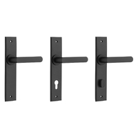 Iver Osaka Door Lever Handle on Chamfered Backplate Matt Black