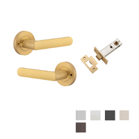 Iver Osaka Door Lever Handle on Round Rose Inbuilt Privacy