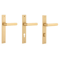 Iver Osaka Door Lever Handle on Rectangular Backplate Brushed Brass