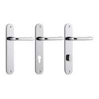 Iver Oslo Lever Door Handle on Oval Backplate Chrome Plated