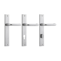 Iver Oslo Lever Door Handle on Rectangular Backplate Brushed Chrome
