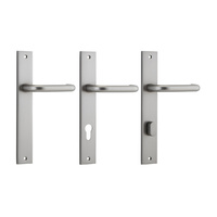 Iver Oslo Lever Door Handle on Rectangular Backplate Satin Nickel