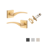 Iver Oxford Door Lever Handle on Square Rose Inbuilt Privacy