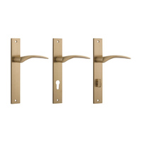 Iver Oxford Door Lever Handle on Rectangular Backplate Brushed Brass