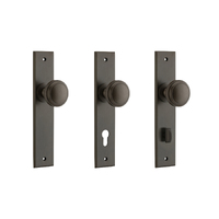 Iver Paddington Door Knob on Chamfered Backplate Signature Brass