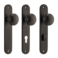 Iver Paddington Door Knob on Oval Backplate Signature Brass