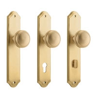 Iver Paddington Door Knob on Shouldered Backplate Brushed Brass