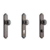 Iver Paddington Door Knob on Shouldered Backplate Distressed Nickel