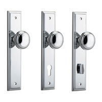 Iver Paddington Door Knob on Stepped Backplate Chrome Plated 