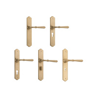 Tradco Reims Lever Door Handle on Long Backplate Satin Brass