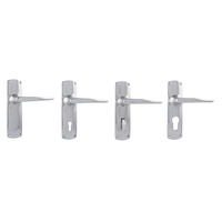 Tradco Retro Lever Door Handle on Rectangular Backplate Chrome Plated