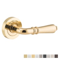 Iver Sarlat Door Lever Handle on Round Rose - Available in Various Finishes