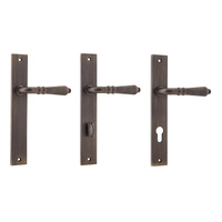 Iver Sarlat Door Lever Handle on Rectangular Backplate Signature Brass