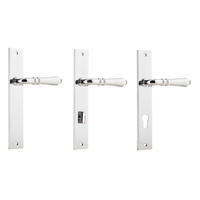 Iver Sarlat Lever Door Handle on Rectangular Backplate Chrome Plated