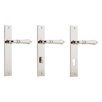 Iver Sarlat Door Lever Handle on Rectangular Backplate Polished Nickel