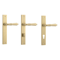 Iver Sarlat Lever Door Handle on Rectangular Backplate Brushed Brass