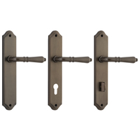 Iver Sarlat Lever Door Handle on Shouldered Backplate Signature Brass
