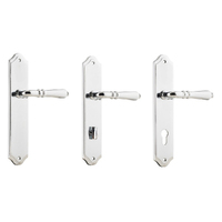 Iver Sarlat Door Lever Handle on Shouldered Backplate Chrome Plated