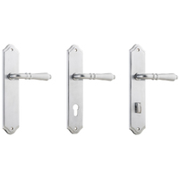 Iver Sarlat Door Lever Handle on Shouldered Backplate Brushed Chrome