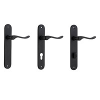 Iver Stirling Door Lever Handle on Oval Backplate Matt Black