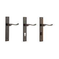 Iver Stirling Door Lever Handle on Rectangular Backplate Signature Brass